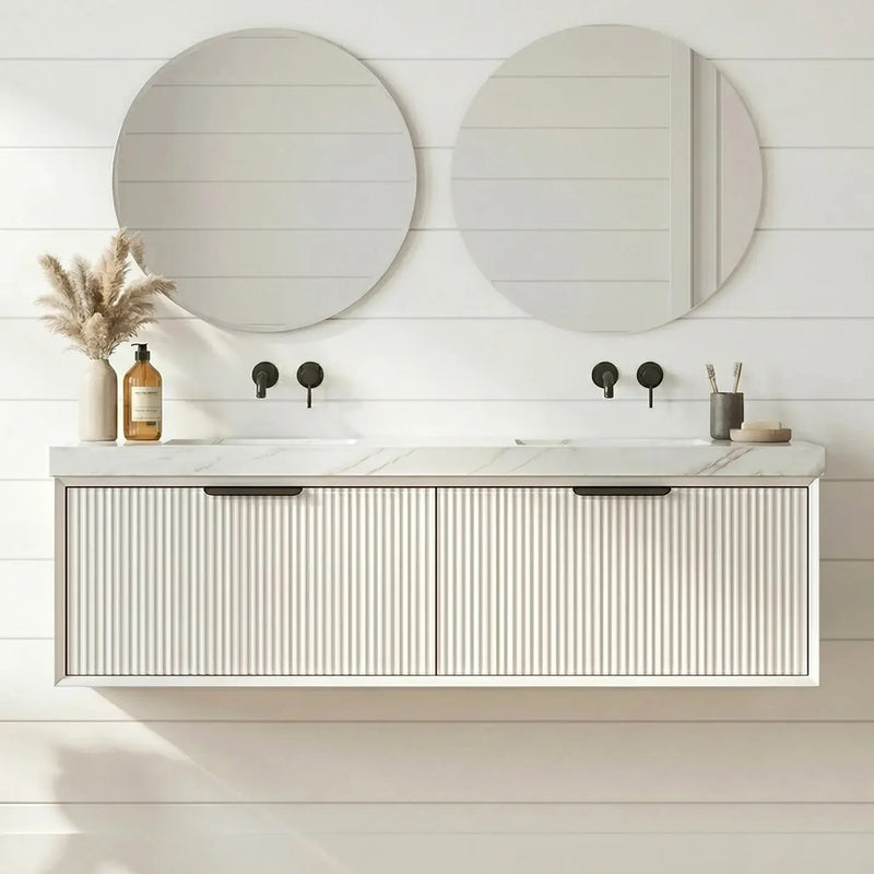 Kliff Modern Wall Hung PVC Cabinet Matte White LK-MK1500NW-MW