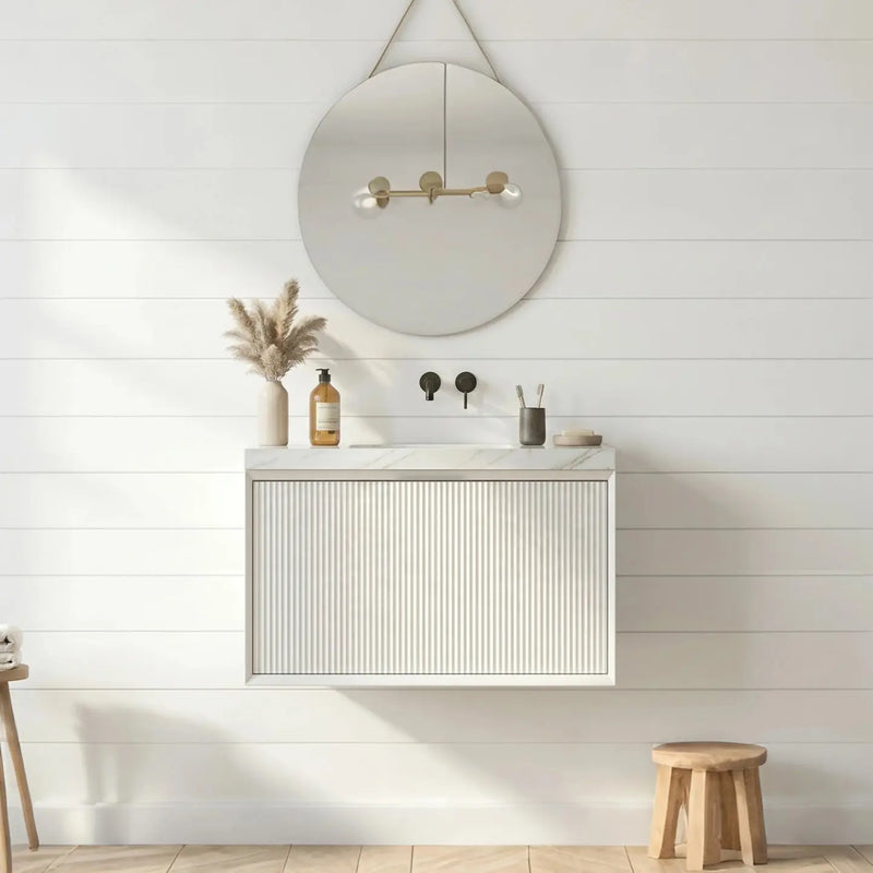 Kliff Modern Wall Hung PVC Cabinet Matte White LK-MK600W-MW