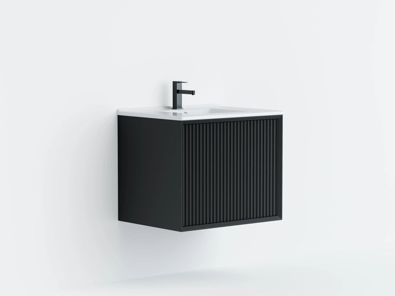 Kliff Modern Wall Hung PVC Cabinet Matte Black LK-MK600W-MB