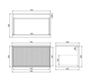 Kliff Modern Wall Hung PVC Cabinet Matte White LK-MK750NW-MW Lukka