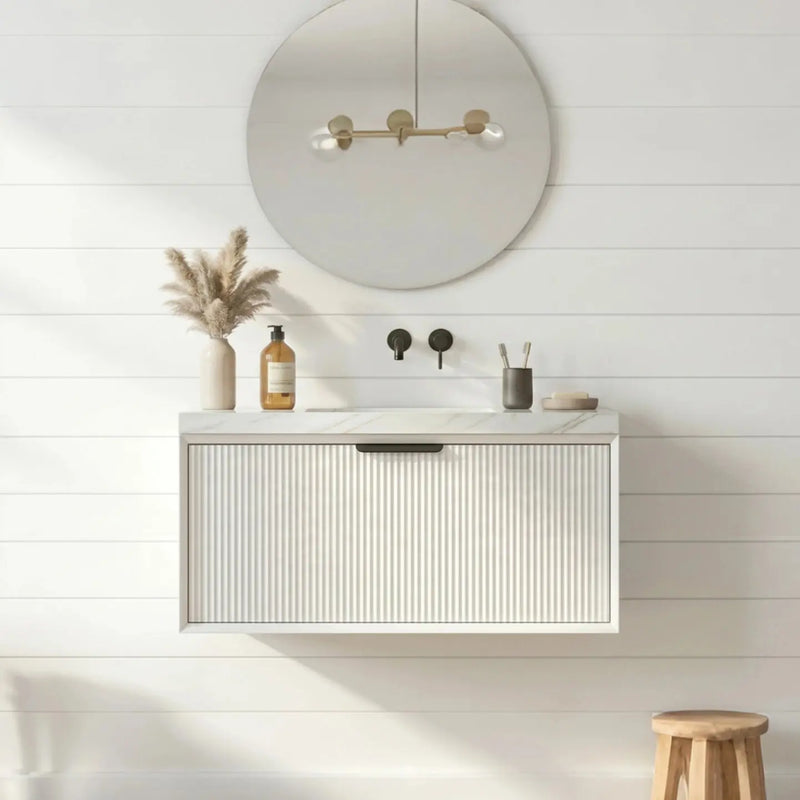 Kliff Modern Wall Hung PVC Cabinet Matte White LK-MK750NW-MW