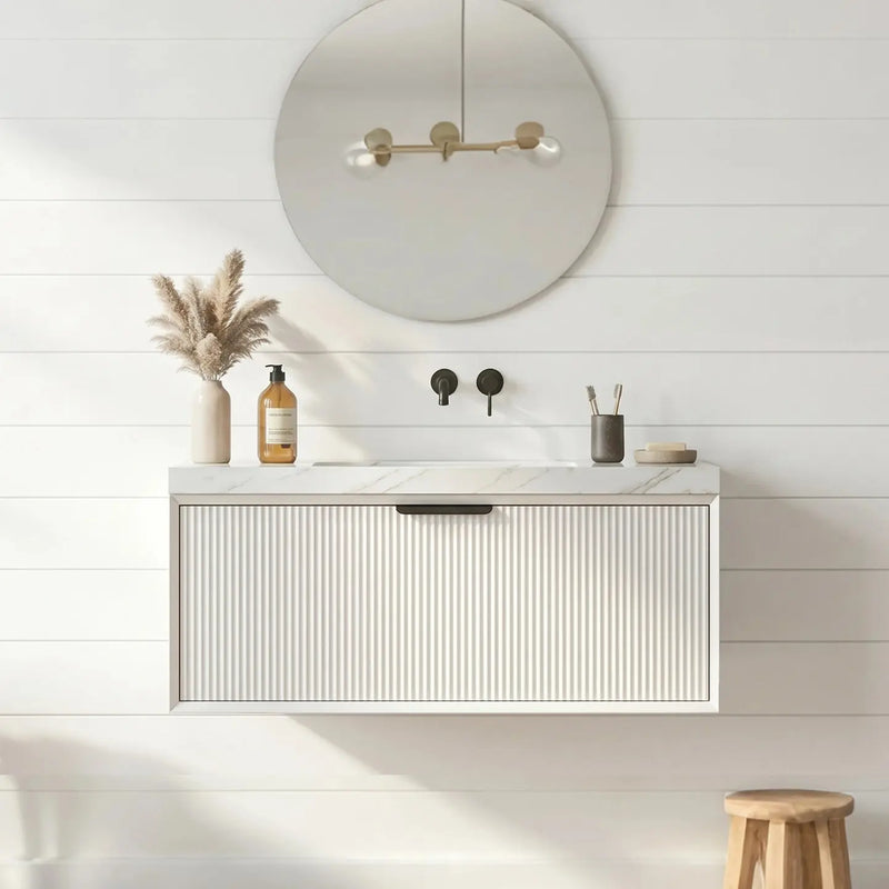 Kliff Modern Wall Hung PVC Cabinet Matte White LK-MK900NW-MW