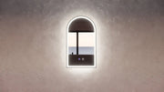 RIVA AR2 FRAMED ARCH LED MIRROR 3 COLOUR LIGHTS BLACK 450X800MM - FIL Kitchen Bathroom