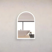 RIVA AR2 FRAMED ARCH LED MIRROR 3 COLOUR LIGHTS BRUSHED NICKEL 450X800MM - FIL Kitchen Bathroom