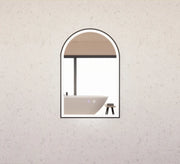 RIVA AR2 FRAMED ARCH LED MIRROR 3 COLOUR LIGHTS BLACK 600X900MM - FIL Kitchen Bathroom