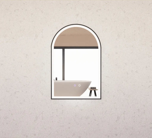 RIVA AR2 FRAMED ARCH LED MIRROR 3 COLOUR LIGHTS BLACK 600X900MM - FIL Kitchen Bathroom