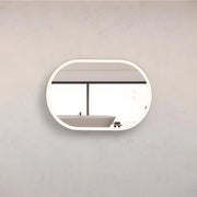 RIVA O1 FRAMED OVAL LED MIRROR 3 COLOUR LIGHTS BRUSHED NICKEL 600X900MM - FIL Kitchen Bathroom