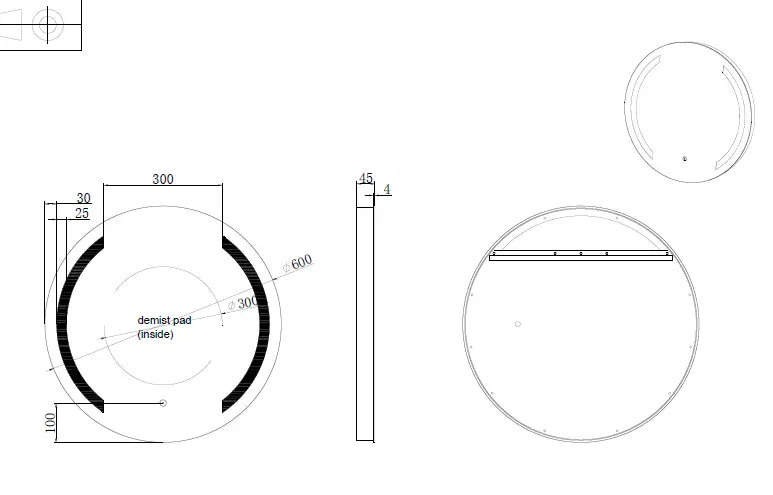 RIVA R1 FRAMELESS FRONTLIT ROUND LED MIRROR 3 COLOUR LIGHTS 600X600MM - FIL Kitchen Bathroom