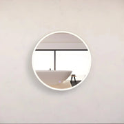 RIVA R3 FRAMED ROUND LED MIRROR 3 COLOUR LIGHTS WITH DIMMER BRUSHED NICKEL 600X600MM - FIL Kitchen Bathroom