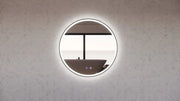 RIVA R3 FRAMED ROUND LED MIRROR 3 COLOUR LIGHTS BLACK 600X600MM - FIL Kitchen Bathroom