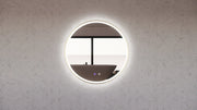 RIVA R3 FRAMED ROUND LED MIRROR 3 COLOUR LIGHTS GOLD 600X600MM - FIL Kitchen Bathroom