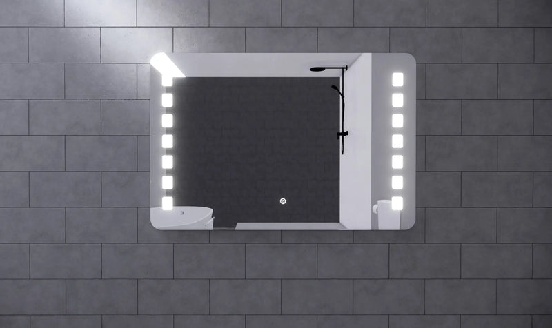 RIVA S1 FRAMELESS FRONTLIT RECTANGLE LED MIRROR 3 COLOUR LIGHTS 750X900MM - FIL Kitchen Bathroom