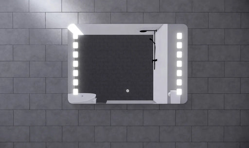 RIVA S1 FRAMELESS FRONTLIT RECTANGLE LED MIRROR 3 COLOUR LIGHTS 750X900MM - FIL Kitchen Bathroom