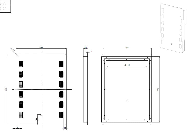 RIVA S1 FRAMELESS FRONTLIT RECTANGLE LED MIRROR 3 COLOUR LIGHTS 500X700MM - FIL Kitchen Bathroom