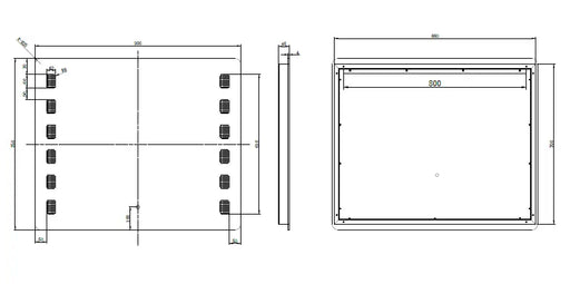 RIVA S1 FRAMELESS FRONTLIT RECTANGLE LED MIRROR 3 COLOUR LIGHTS 900X750MM - FIL Kitchen Bathroom