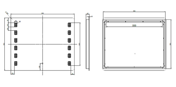 RIVA S1 FRAMELESS FRONTLIT RECTANGLE LED MIRROR 3 COLOUR LIGHTS 900X750MM