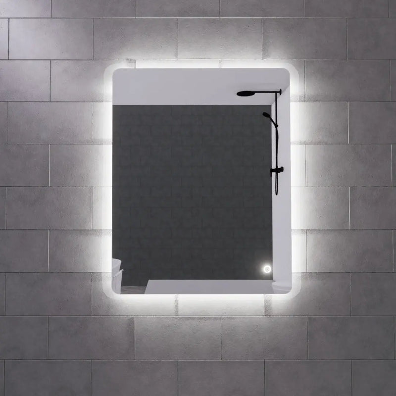 RIVA S3 FRAMELESS BACKLIT RECTANGLE LED MIRROR 3 COLOUR LIGHTS 750X900MM - FIL Kitchen Bathroom