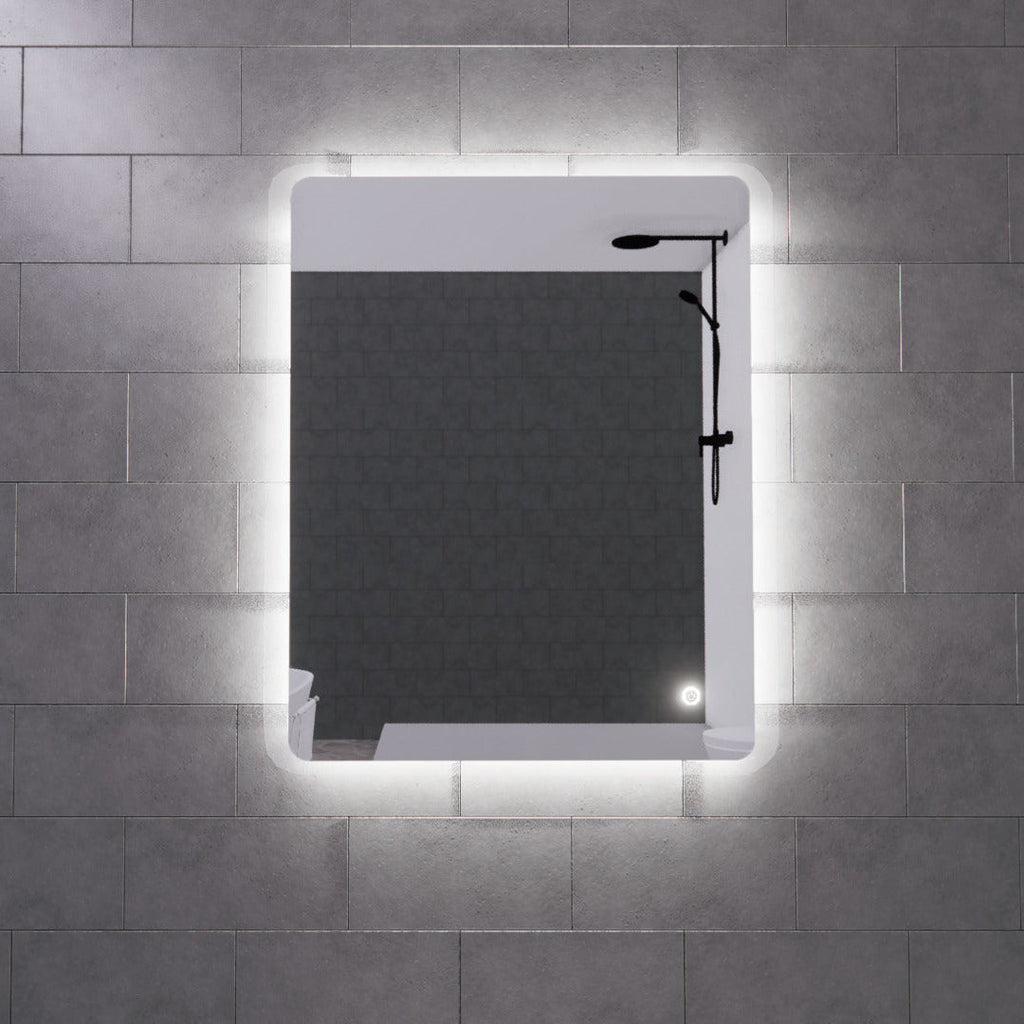 RIVA S3 FRAMELESS BACKLIT RECTANGLE LED MIRROR 3 COLOUR LIGHTS 500X700MM