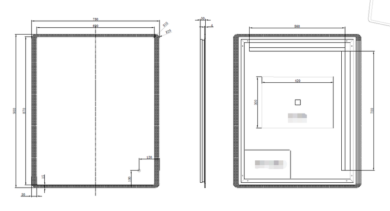 RIVA S3 FRAMELESS BACKLIT RECTANGLE LED MIRROR 3 COLOUR LIGHTS 500X700MM - FIL Kitchen Bathroom