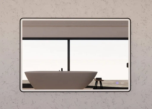 RIVA S4 FRAMED RECTANGLE LED MIRROR 3 COLOUR LIGHTS BLACK 800X1200MM - FIL Kitchen Bathroom