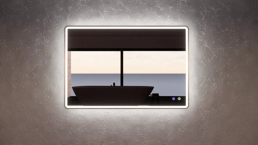 RIVA S4 FRAMED RECTANGLE LED MIRROR 3 COLOUR LIGHTS GOLD 750X900MM - FIL Kitchen Bathroom