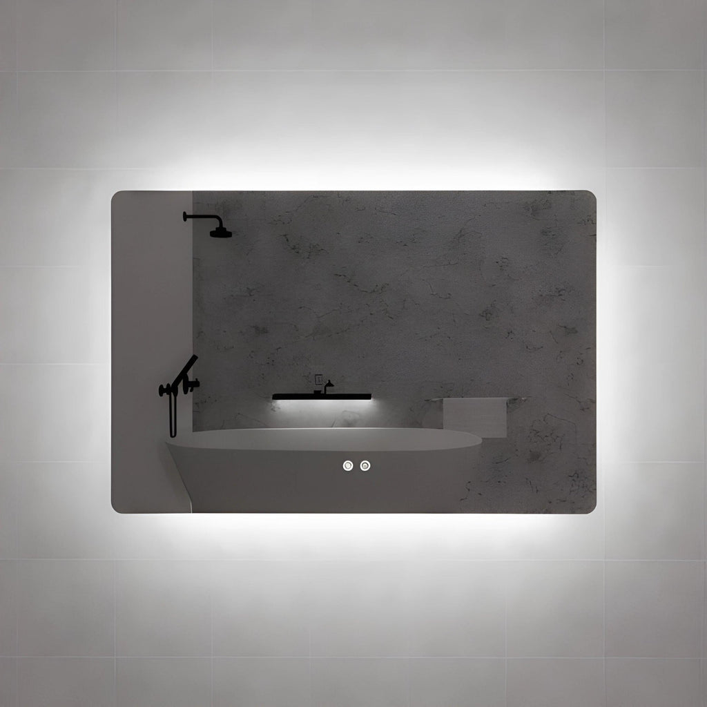 RIVA S5 FRAMELESS RECTANGLE LED MIRROR 3 COLOUR LIGHTS BACKLIT WITH DEFOGGING FUNCTION 1200X800MM