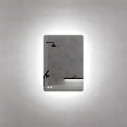 RIVA S5 FRAMELESS RECTANGLE LED MIRROR 3 COLOUR LIGHTS BACKLIT WITH DEFOGGING FUNCTION 500X700MM - FIL Kitchen Bathroom