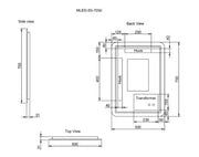 RIVA S5 FRAMELESS RECTANGLE LED MIRROR 3 COLOUR LIGHTS BACKLIT WITH DEFOGGING FUNCTION 500X700MM - FIL Kitchen Bathroom