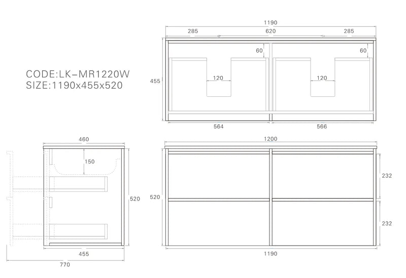 Lukka Ridgewood Modern Wall Hung Plywood (Sandy Oak Woodmatt) Lukka
