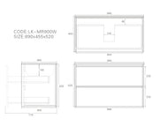 Lukka Ridgewood Modern Wall Hung Plywood (Sandy Oak Woodmatt) Lukka