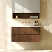 Lukka Gladstone Modern Wall Hung Plywood Cabinet (Mocha Oak Woodmatt) Lukka