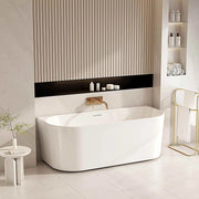 Musen Ultra-Thin Back-to-Wall Bathtub - Gloss White mercioaustralia