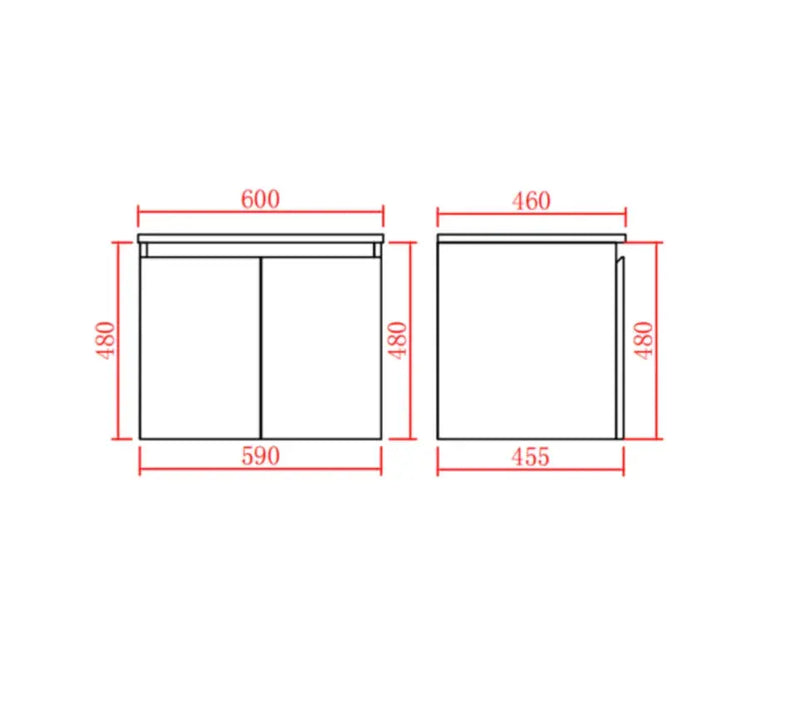 Nordic Wall Hung Vanity (600mm) POSEIDON