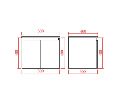Nordic Wall Hung Vanity (600mm) POSEIDON