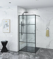 Covey Australia 1200 x 2000 mm Black Fixed Shower Screen Panel - FIL Kitchen Bathroom