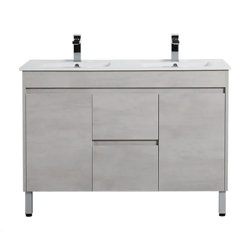 Nova Poly Wood Freestanding Vanity-Concrete Grey (1200mm) - FIL Kitchen Bathroom