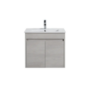 Nova Poly Wood Wall Hung Vanity-Concrete Grey (600mm) - FIL Kitchen Bathroom