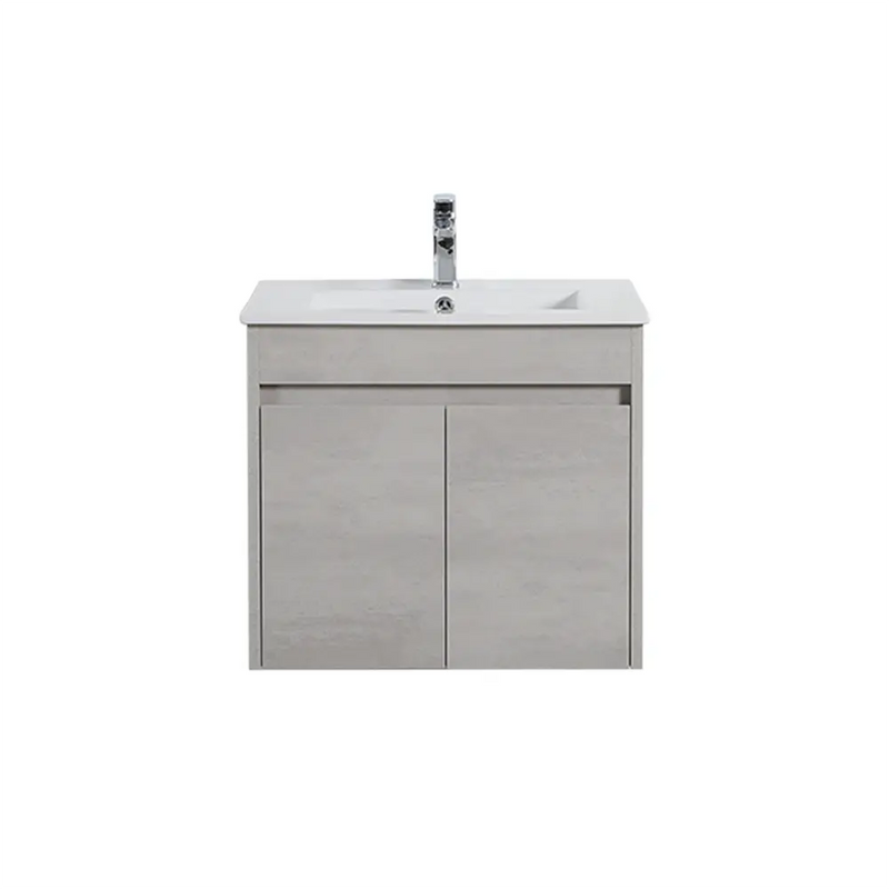 Nova Poly Wood Wall Hung Vanity-Concrete Grey (600mm) - FIL Kitchen Bathroom