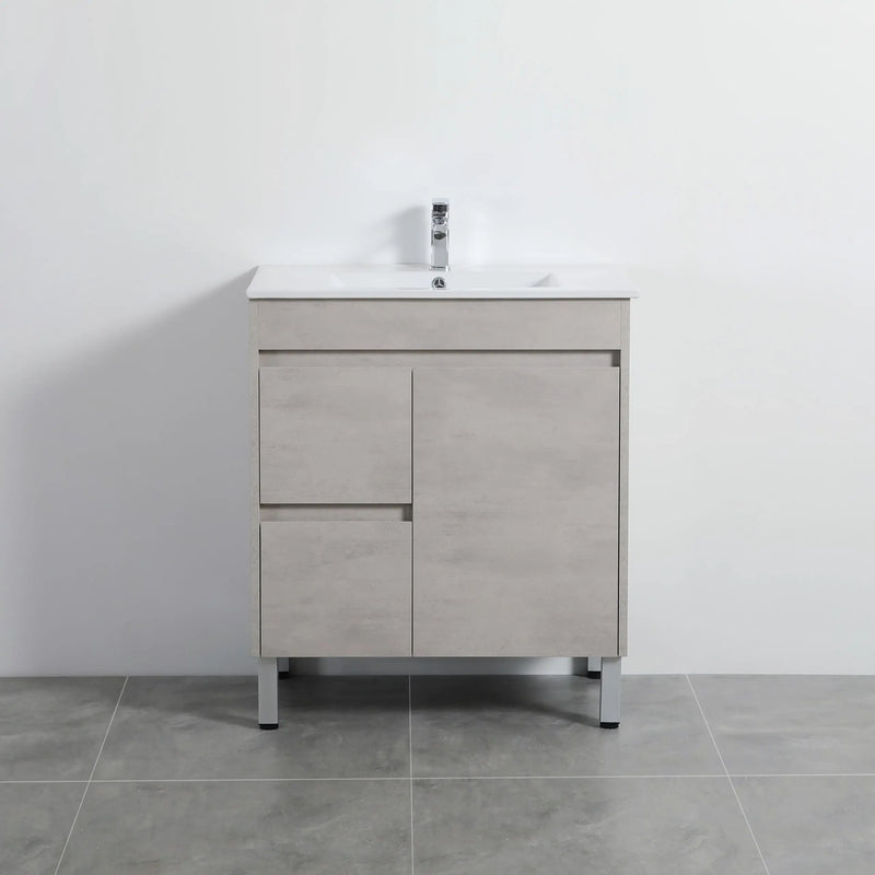 Nova Poly Wood Freestanding Vanity-Concrete Grey (750mm/900mm) - FIL Kitchen Bathroom
