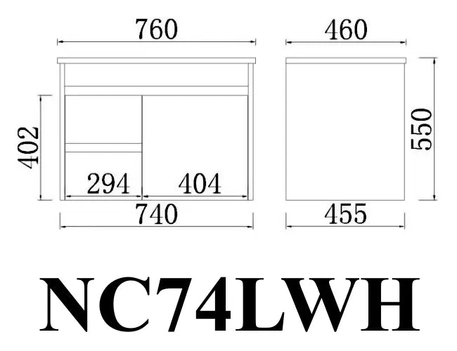 Nova Poly Wood Wall Hung Vanity-Concrete Grey (750mm/900mm) - FIL Kitchen Bathroom