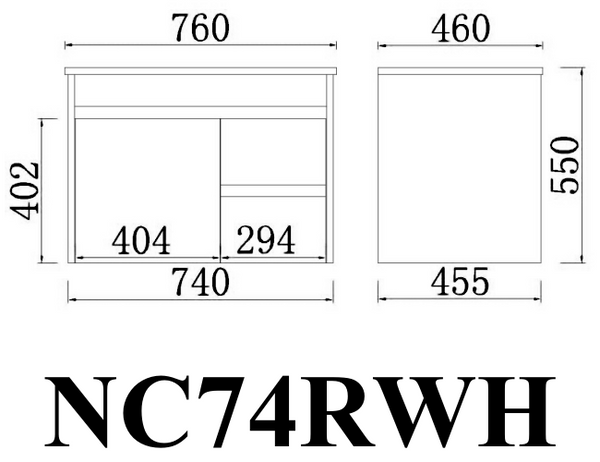 Nova Poly Wood Wall Hung Vanity-Concrete Grey (750mm/900mm)