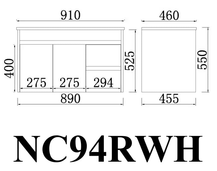 Nova Poly Wood Wall Hung Vanity-Concrete Grey (750mm/900mm) - FIL Kitchen Bathroom