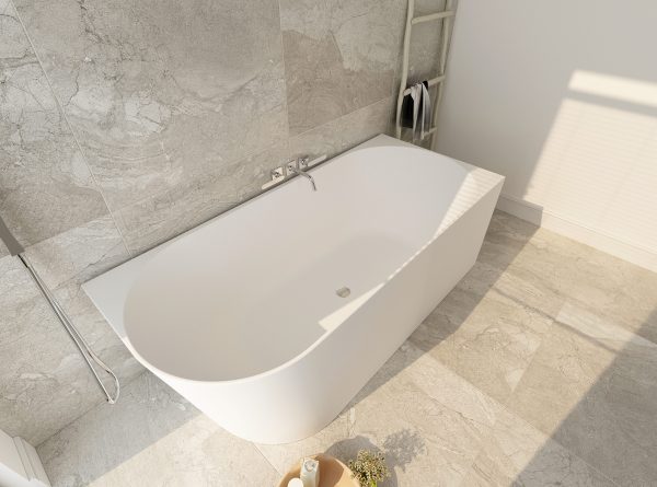 Nova Right-Hand Corner Gloss White Bathtub 1400mm/1500mm/1700mm