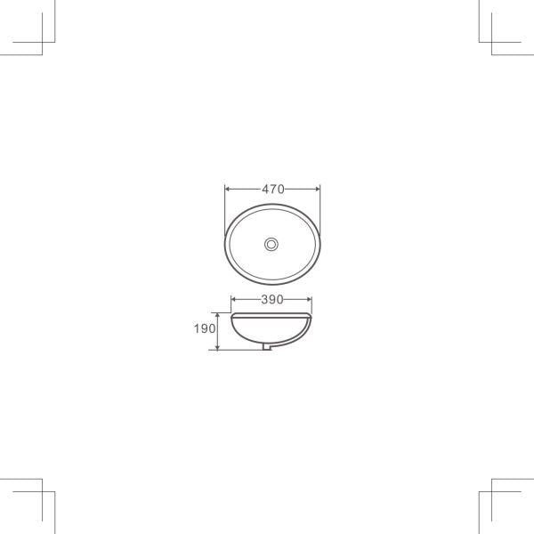 Nue R45 470 x 390 x 200m Undercounter Basin