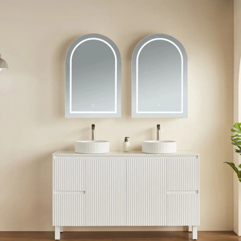 OLIVIA LED MIRROR SHAVING CABINET MATTE BLACK/MATTE WHITE  600X900MM CETO