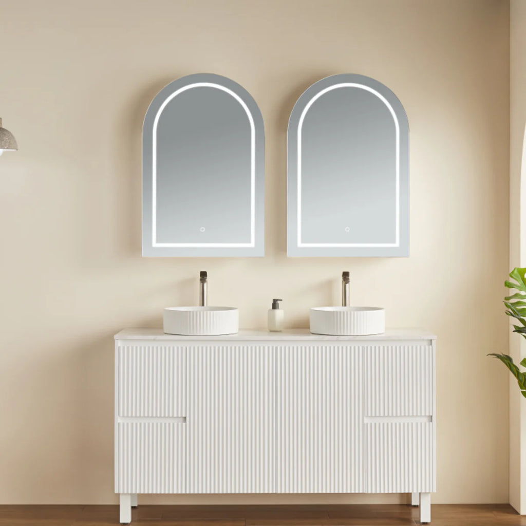 OLIVIA LED MIRROR SHAVING CABINET MATTE BLACK/MATTE WHITE  600X900MM