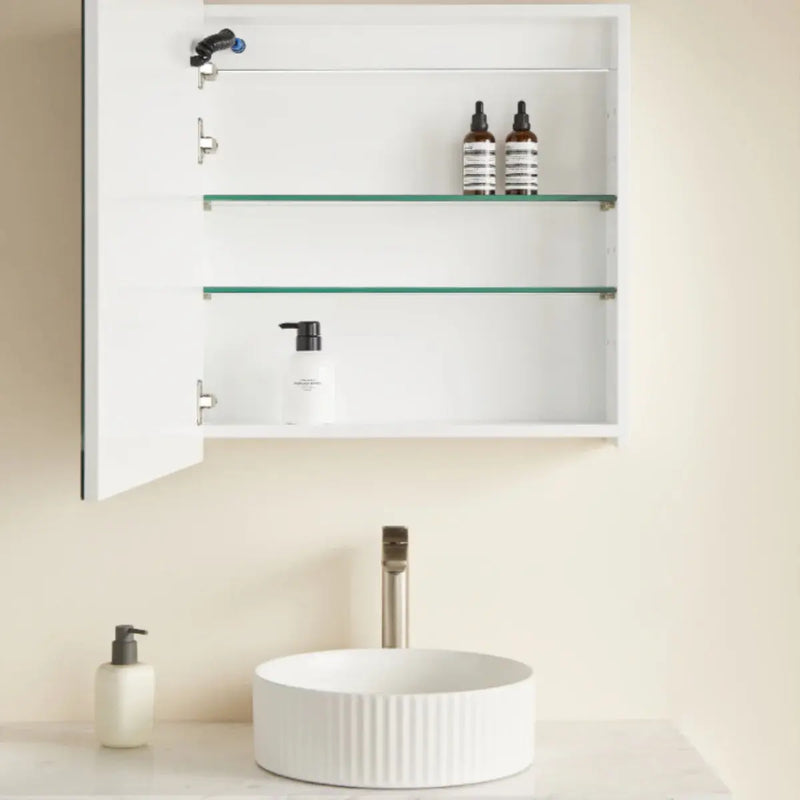 OLIVIA LED MIRROR SHAVING CABINET MATTE BLACK/MATTE WHITE  600X900MM CETO