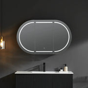 OLIVIA LED MIRROR SHAVING CABINET MATTE BLACK/MATTE WHITE 1200X750MM CETO
