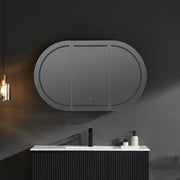 OLIVIA LED MIRROR SHAVING CABINET MATTE BLACK/MATTE WHITE 1200X750MM CETO