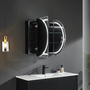 OLIVIA LED MIRROR SHAVING CABINET MATTE BLACK/MATTE WHITE 1200X750MM CETO